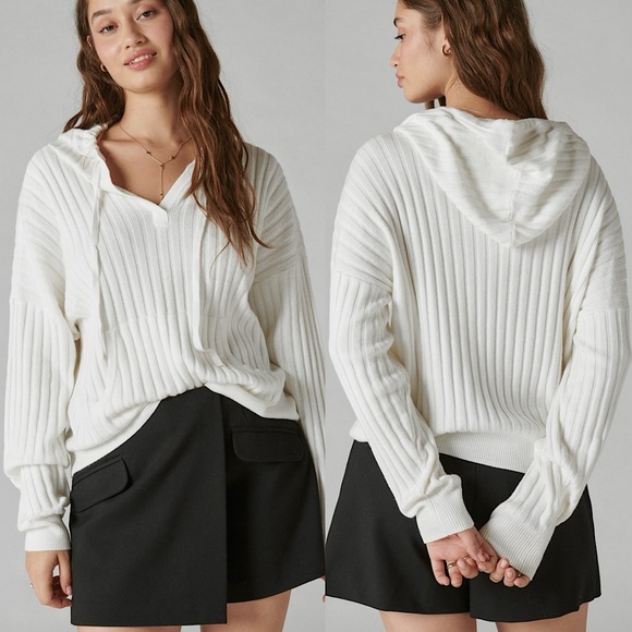 Lucky Brand Cloud Soft Hoodie Sweater White NWOT - Picture 2 of 15
